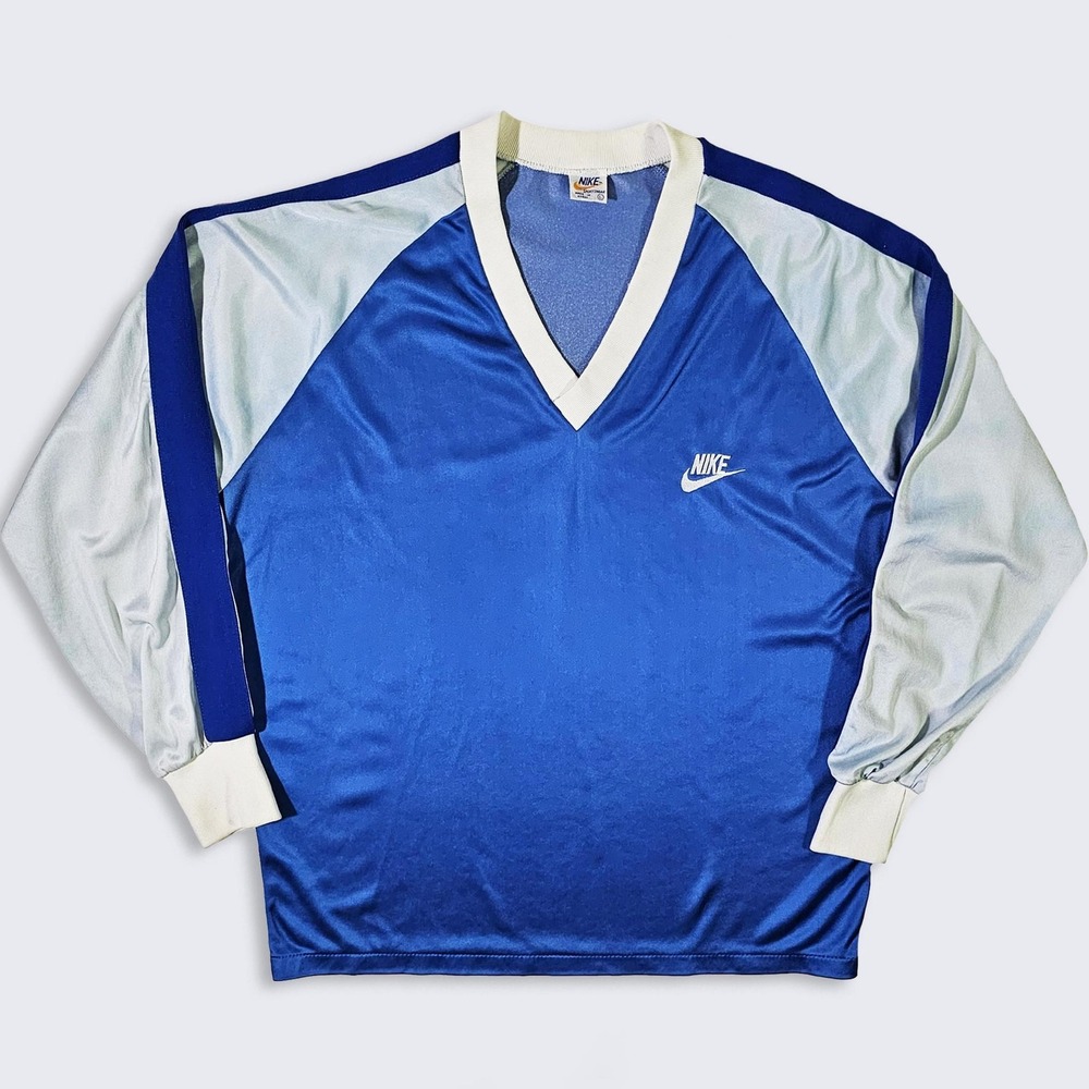 Nike Vintage 70s Soccer Goalie Long Sleeve Jersey Shirt - Stitched On Logo